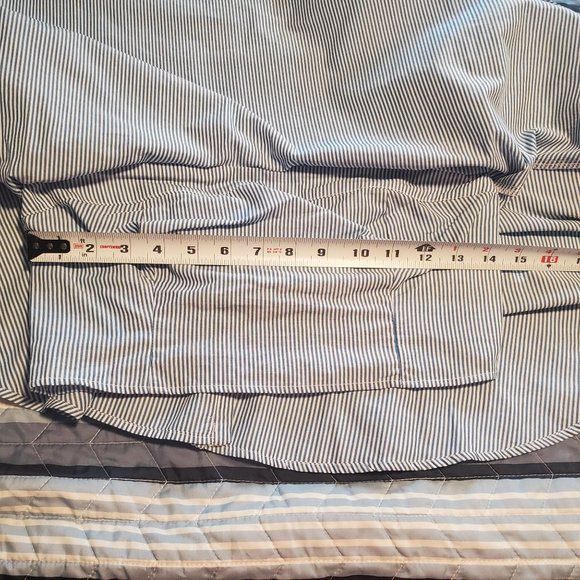 NEW Zara Trafaluc Sz S Blue Striped Off the Shoulder 3/4 Sleeve Blouse - Picture 5 of 11